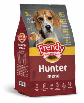 FRENDY HUNTER 10Kg- Hrana uscata pentru cainii de vanatoare. Amestec complet pentru toate rasele si taliile. -10 kg foto