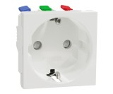 Priza schuko 2M borne aut Schneider Noua Unica alb NU305718