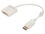 Adaptor DisplayPort mufă la DVI-I (24+5) soclu, 0,2m, alb - 4K UHD