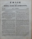 Foaie pentru minte, inima si literatura, nr. 45, 1851, Brasov, Redactor Iacob Muresanu