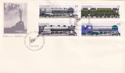 FILATELIE TEMATICA - PLIC CANADA TEMATICA TRANSPORT TRENURI foto