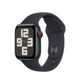 Smartwatch Apple Watch SE2 v2, Cellular, 40mm, Carcasa Aluminiu Neagra Midnight si Curea Sport Negru Midnight, M/L