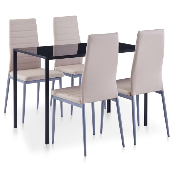 vidaXL Set mobilier de bucătărie, 5 piese, cappuccino