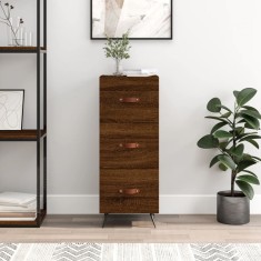 vidaXL Servantă, stejar maro, 34,5x34x90 cm, lemn compozit 828579