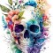 Sticker decorativ, Craniu, Multicolor, 80 cm, 1274STK-3