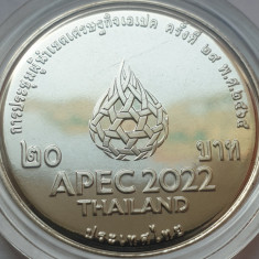 20 Baht 2022 Thailanda, APEC 2022, unc, capsula, 32mm