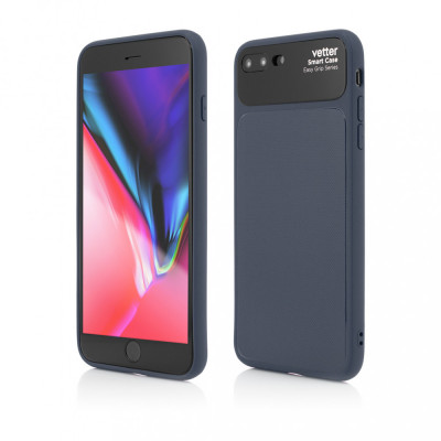 Husa Vetter pentru iPhone 8 Plus, 7 Plus, Smart Case Easy Grip, Albastru foto