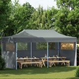 VidaXL Cort petrecere pliabil cu pereți laterali, antracit, 3 x 6 m
