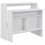 Cumpara ieftin Masă de bar cu 2 blaturi, alb, 130x40x120 cm