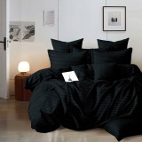 Lenjerie de pat damasc HORECA (GROS) &ndash; NEGRU - O PERSOANA