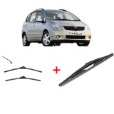 Cumpara ieftin Set 3 stergatoare TOYOTA COROLLA Verso (_E12_) 2001 - 2004, parbriz si luneta, Valeo Silencio