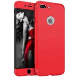 Husa telefon Iphone 8 Plus ofera protectie Completa 3in1 Ultrasubtire Lux Red Matte