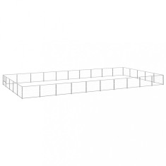 vidaXL Padoc pentru c&acirc;ini, argintiu, 50 m&sup2;, oțel