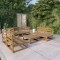 Gossi set mobilier de gradina, 7 piese, maro miere, lemn masiv de pin