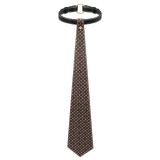 Choker LOVETOY Rebellion Tie Collar, lesă BDSM din piele artificială, cu cravată, mărime ajustabilă, negru cu maro