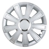 Capac roata auto Leoplast Flash 16 inch argintiu, pentru jante din otel, din ABS, montaj rapid, 1 bucata, protectie si aspect modern