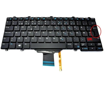 Tastatura Dell Latitude E5270 iluminata layout UK fara rama enter mare, Latitude E7270 iluminata layout UK foto