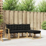 vidaXL Set de canapele de exterior cu pernă 4 pcs Alb și negru 3389362