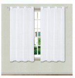Perdea de Fereastra Decorativa cu Inele - Voal Alb 140x140cm
