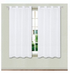 Perdea de Fereastra Decorativa cu Inele - Voal Alb 140x140cm