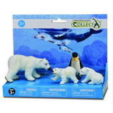 Set 4 figurine pictate manual Ursi polari si pinguin, 3 ani+, Collecta