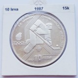 368 Bulgaria 10 Leva 1987 Winter Olympic Games km 184 argint, Europa