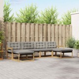 vidaXL Set de canapele de exterior cu pernă 6 pcs Alb și gri deschis 3388941