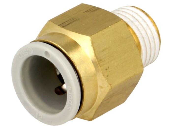 Conector Push-in Filetat 1/4" Alamă