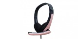 Casti gaming pentru notebooks, telefoane, tablete, PS4, Xbox One, microfon cu anulare a zgomotului, jack 3, 5 mm, Roz
