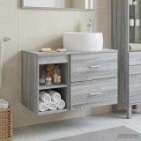 Cumpara ieftin Set de mobilier de baie suspendat 2 buc. Sonoma gri