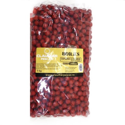 Boilies Claumar Birdfood Tare Capsuna &amp;amp; Usturoi 24mm 5kg PUNGA foto