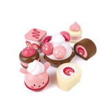 Jucarie din lemn - Set desert cu capsuni (7 piese), Hape