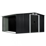 VidaXL Șopron grădină cu uși glisante, antracit, 329,5x312x178cm, oțel
