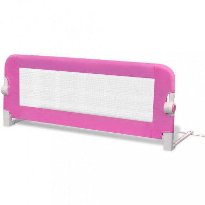 Balustradă de siguranță pentru pat de copil, roz, 102x42 cm foto