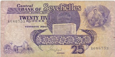SEYCHELLES 25 RUPEES ND foto