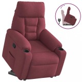 vidaXL Fotoliu rabatabil cu ridicare, roșu vin, material textil