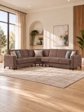 Coltar Kayra 310x90x250 cm Lada Depozitare Tapitat Catifea Nuanta Maro Inchis