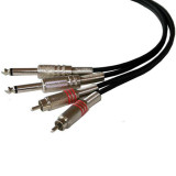 Cablu 2 RCA TATA / 2 Jack 6.35 mm mono, lungime 1.50 m, Negru, General