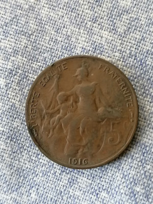 5 CENTIMES 1916 . varianta cu stea.franta foto