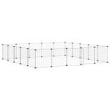 Cumpara ieftin Cusca animale de companie cu usa 20 panouri negru 175x175x35 cm otel