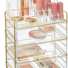 Semn Plastic Cosmetic Storage Organizer Stație cu 2 sertare și 16 divizate