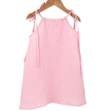Rochie de vara cu snur pentru fetite, din muselina, Magic Pink, 5-6 ani, Too