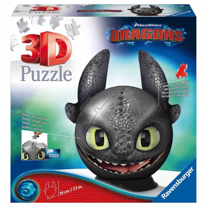 Puzzle 3D Dragons III_Toothless, 72 Piese