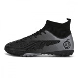 Ghete de fotbal MBrands, 8.0 cu glezna pentru teren sintetic, negru 35