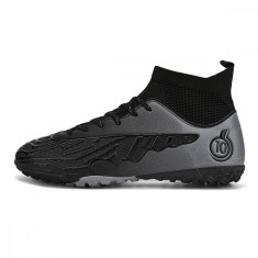Ghete de fotbal MBrands, 8.0 cu glezna pentru teren sintetic, negru 35