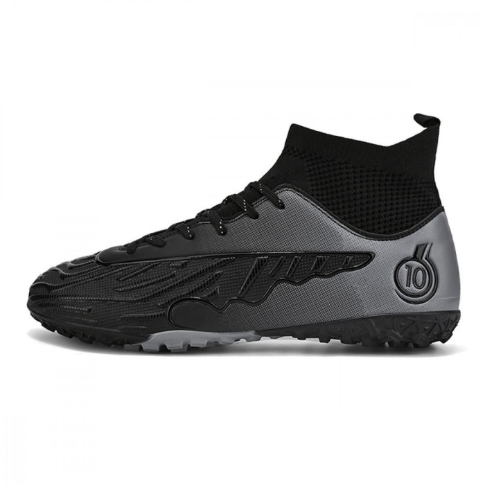 Ghete de fotbal MBrands, 8.0 cu glezna pentru teren sintetic, negru 35