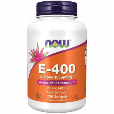 Vitamin E-400 (Tocoferil Acetat), Now Foods, 250 softgels foto