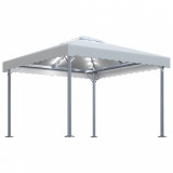 Pavilion cu siruri de lumini LED, crem, 300x300 cm, aluminiu