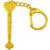 Breloc Ru Yi sceptrul puterii, amuletă feng shui pentru amplificarea autorității și funcțiilor de conducere, metal auriu 9.5 cm