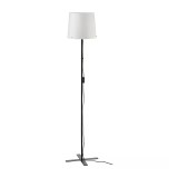 Lampadar LED, 13 W, 150 cm, abajur 30 cm, baza otel, abujar plastic polipropilenic, Alb/Negru